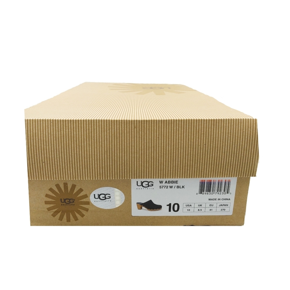 SOLD UGG Abbie $149 Black Sheepskin Clogs in BOX - Picture 8 of 10